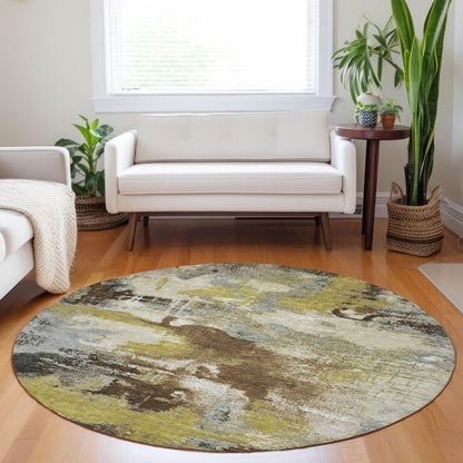 Iriara Brown Washable Indoor-Outdoor Rug