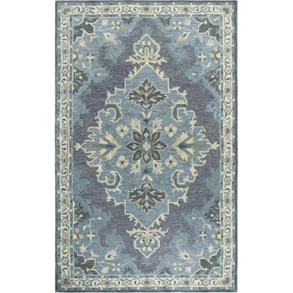 Awat Central Medallion Dark Gray Large Area Rugs - LOOMLAN - LOOMLAN - Area Rugs