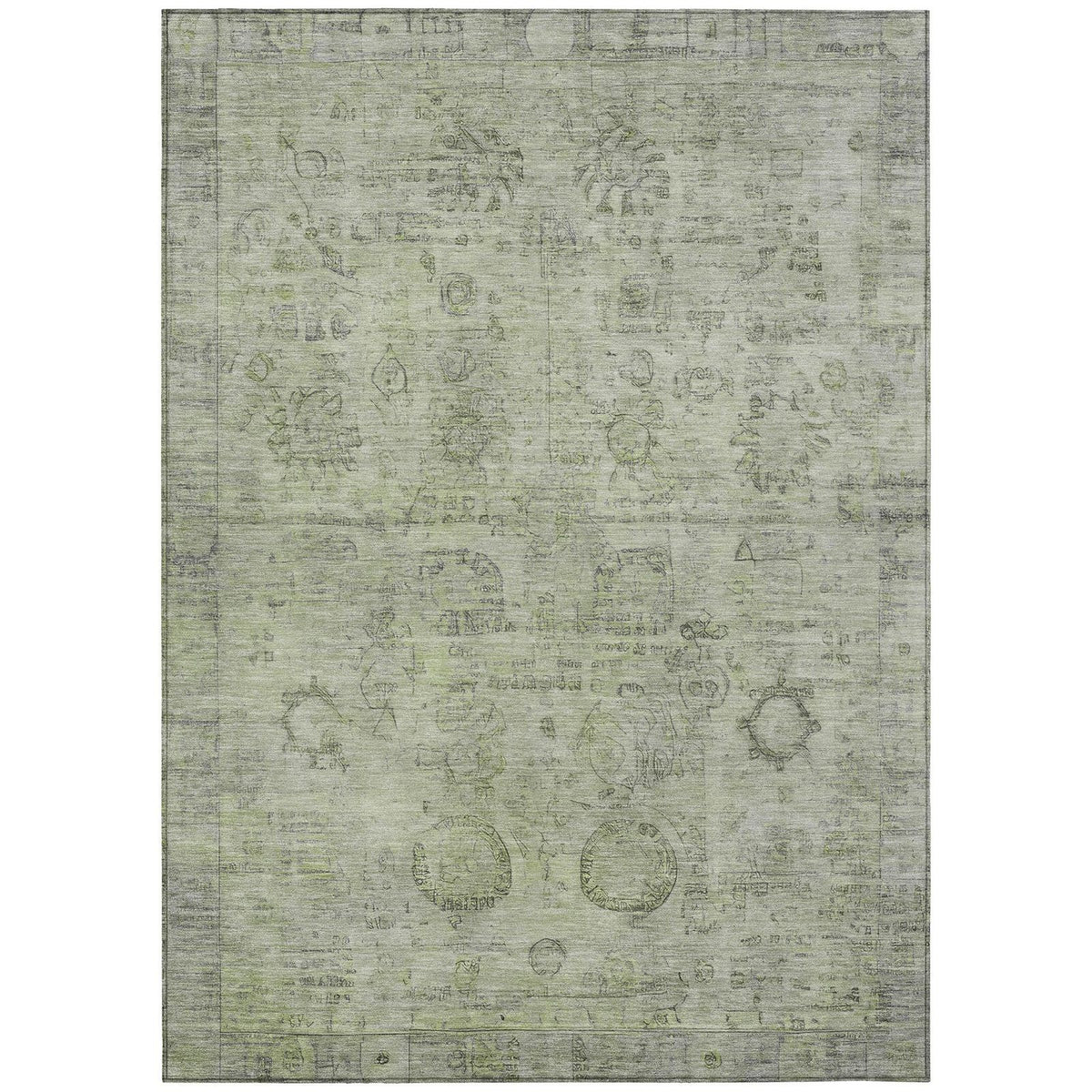 Laeanor Green Washable Indoor-Outdoor Rug