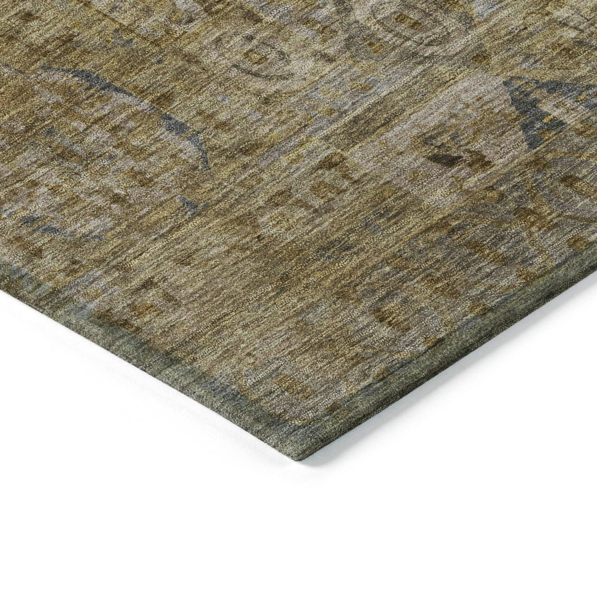 Iriir Brown Washable Indoor-Outdoor Rug