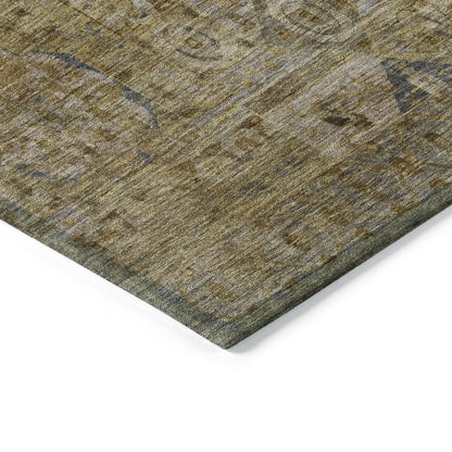 Iriir Brown Washable Indoor-Outdoor Rug
