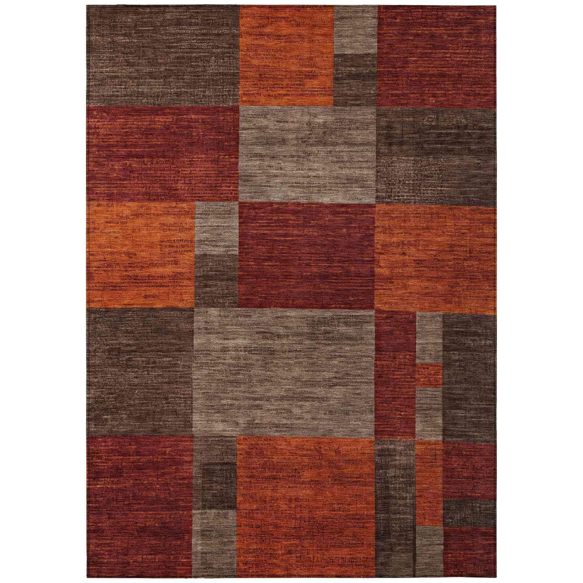 Iriyn Brown Washable Indoor-Outdoor Rug