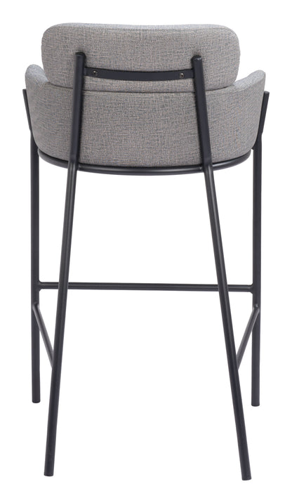 Bremor Slate Gray Barstool with Steel Legs