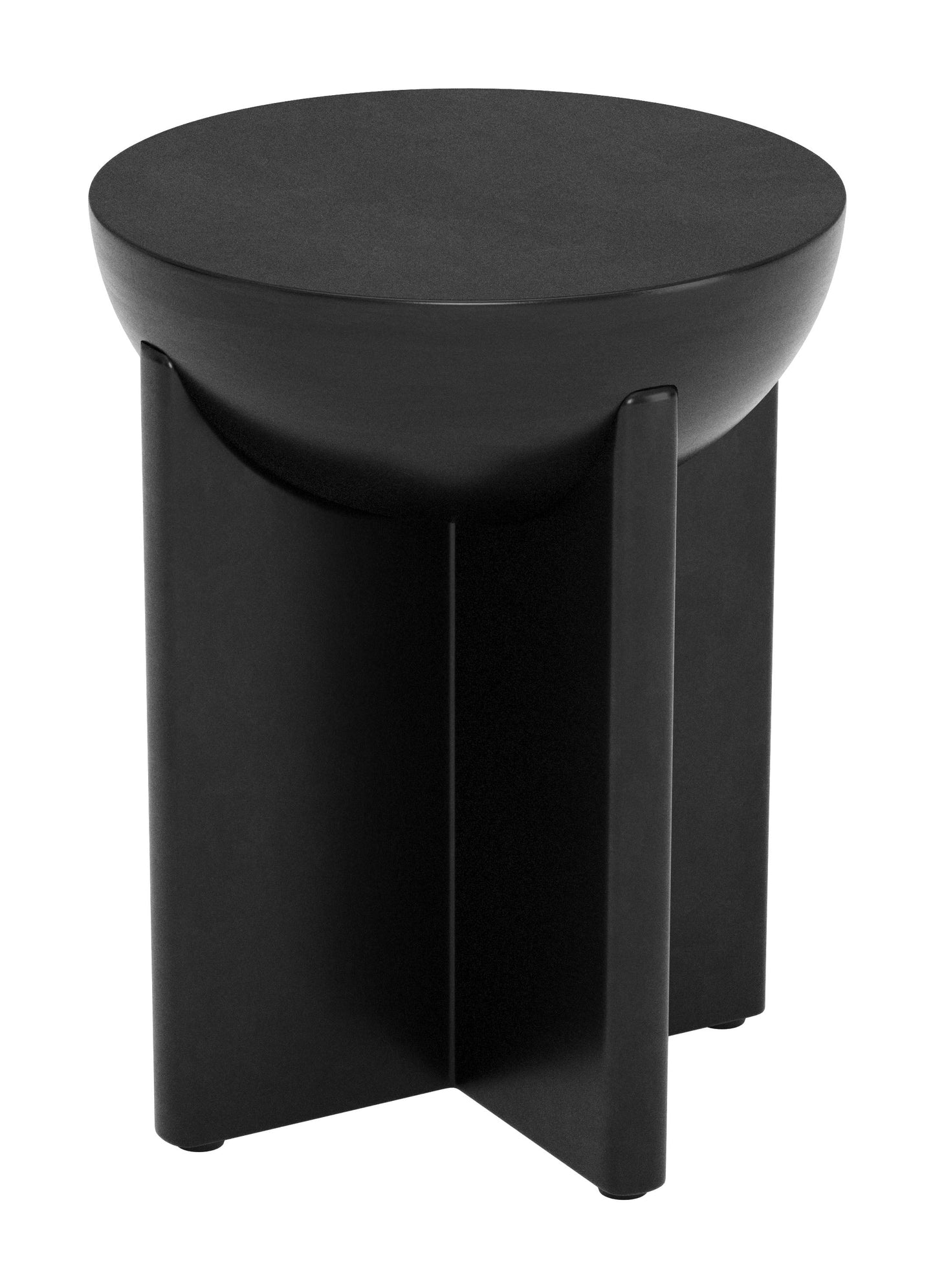 Tume Wood Black Round Side Table