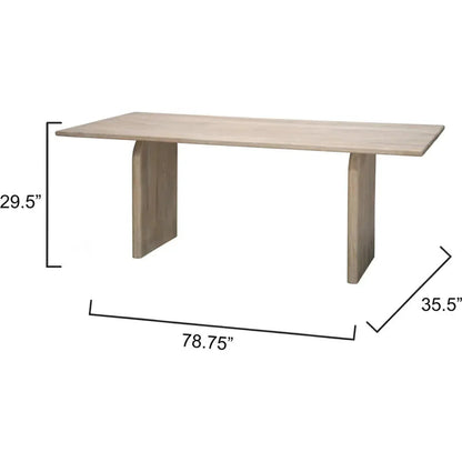 Arc Wooden Rectangular Dining Table -- view 7