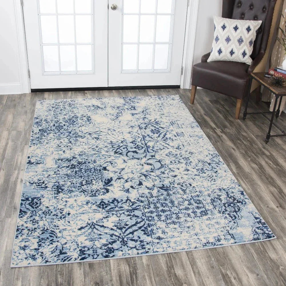 Dori Patch Work White Kitchen Hallway Runner Rug -- white