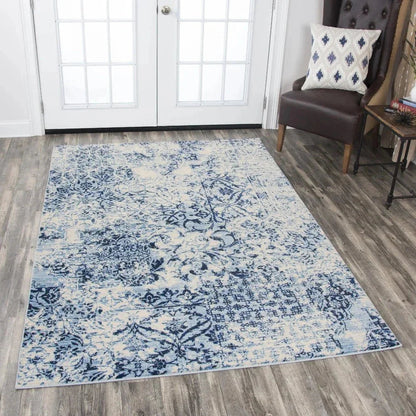 Dori Patch Work White Kitchen Hallway Runner Rug -- white