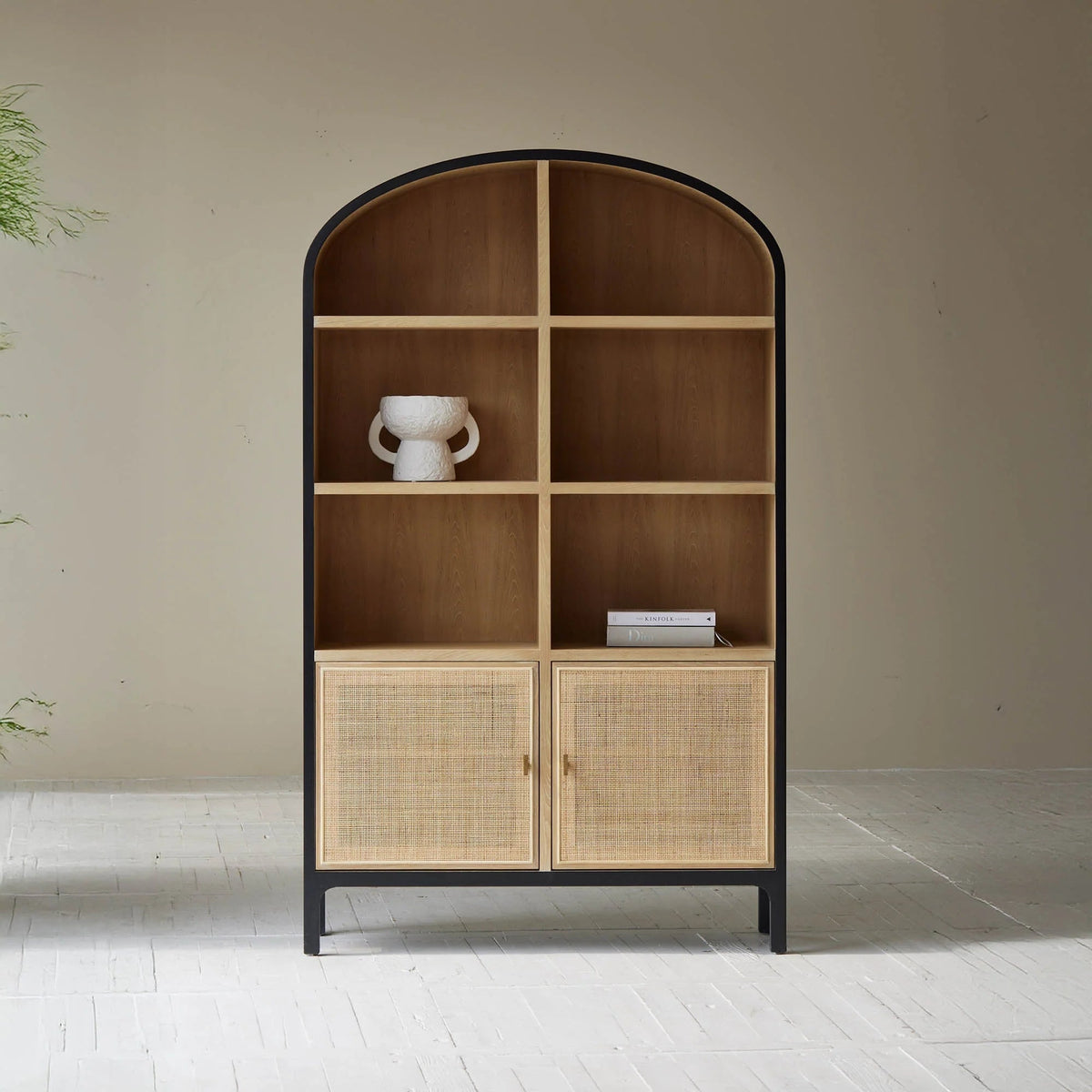 Pietro Two-Tone Rattan Bookcase - view 11