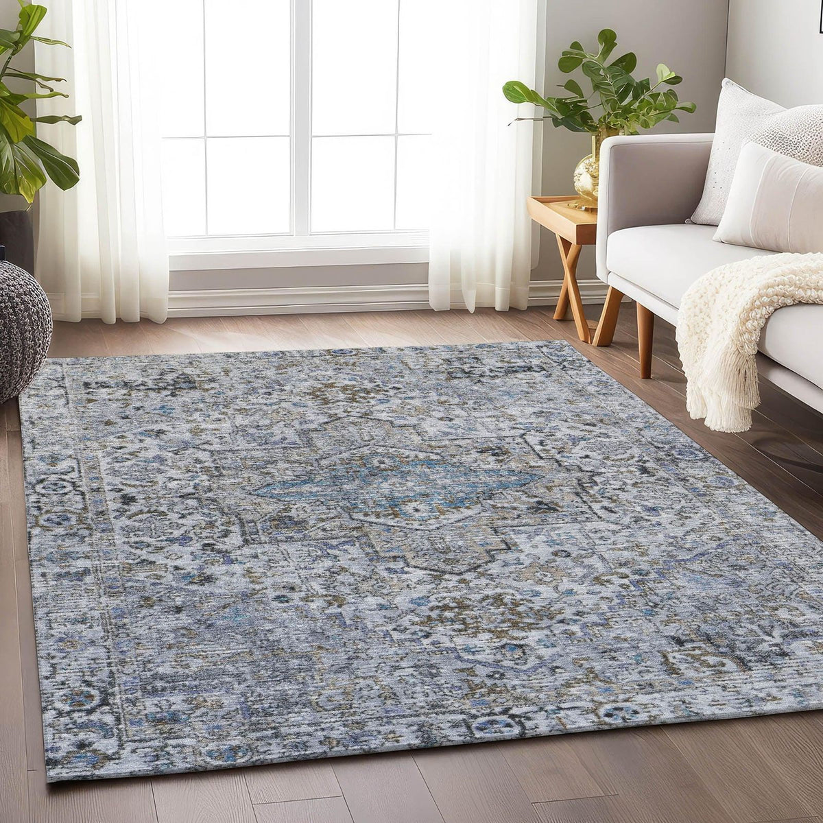 Kaelon Linen Washable Indoor-Outdoor Rug -- view 2