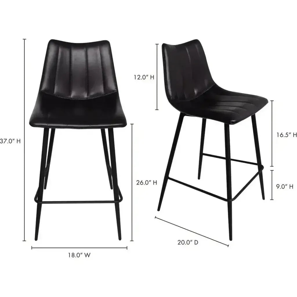Counter Stool Black Set Black Contemporary -- view 9