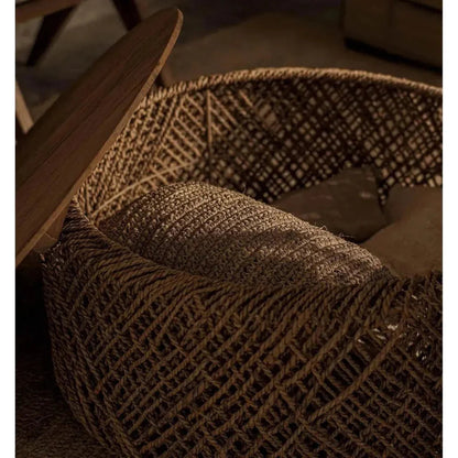 Brown Round Coffee Table Storage Wood Base -- view 8