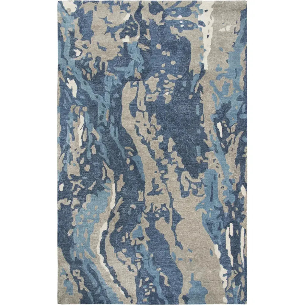 Canu Abstract Blue Large Area Rugs For Living Room - LOOMLAN - LOOMLAN - Area Rugs