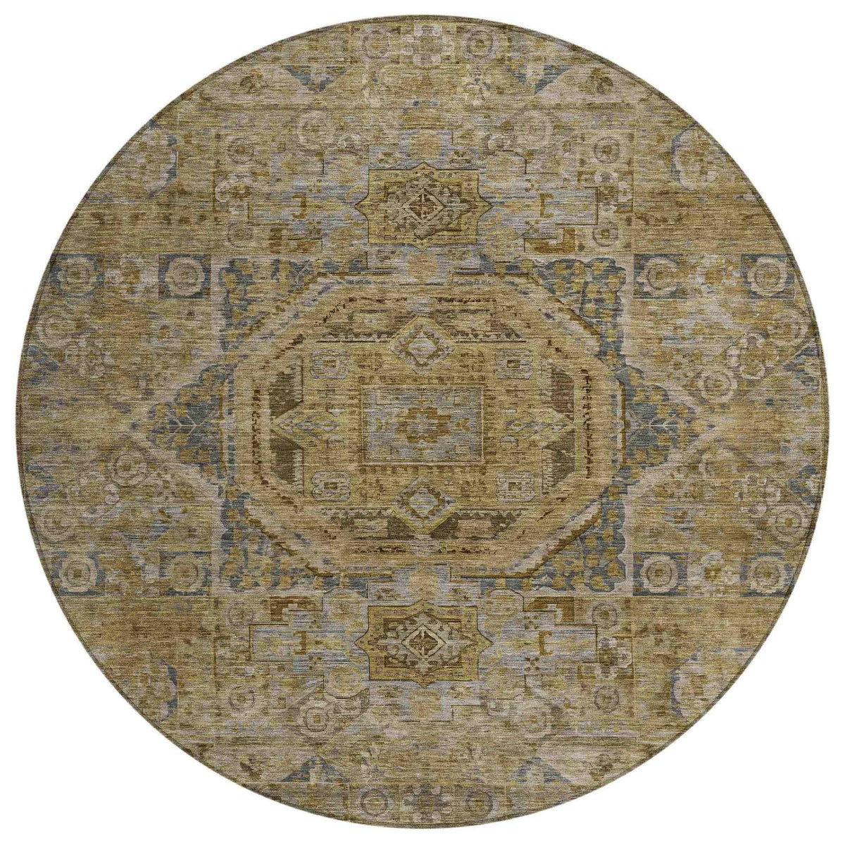 Iriir Brown Washable Indoor-Outdoor Rug