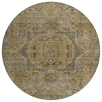 Iriir Brown Washable Indoor-Outdoor Rug
