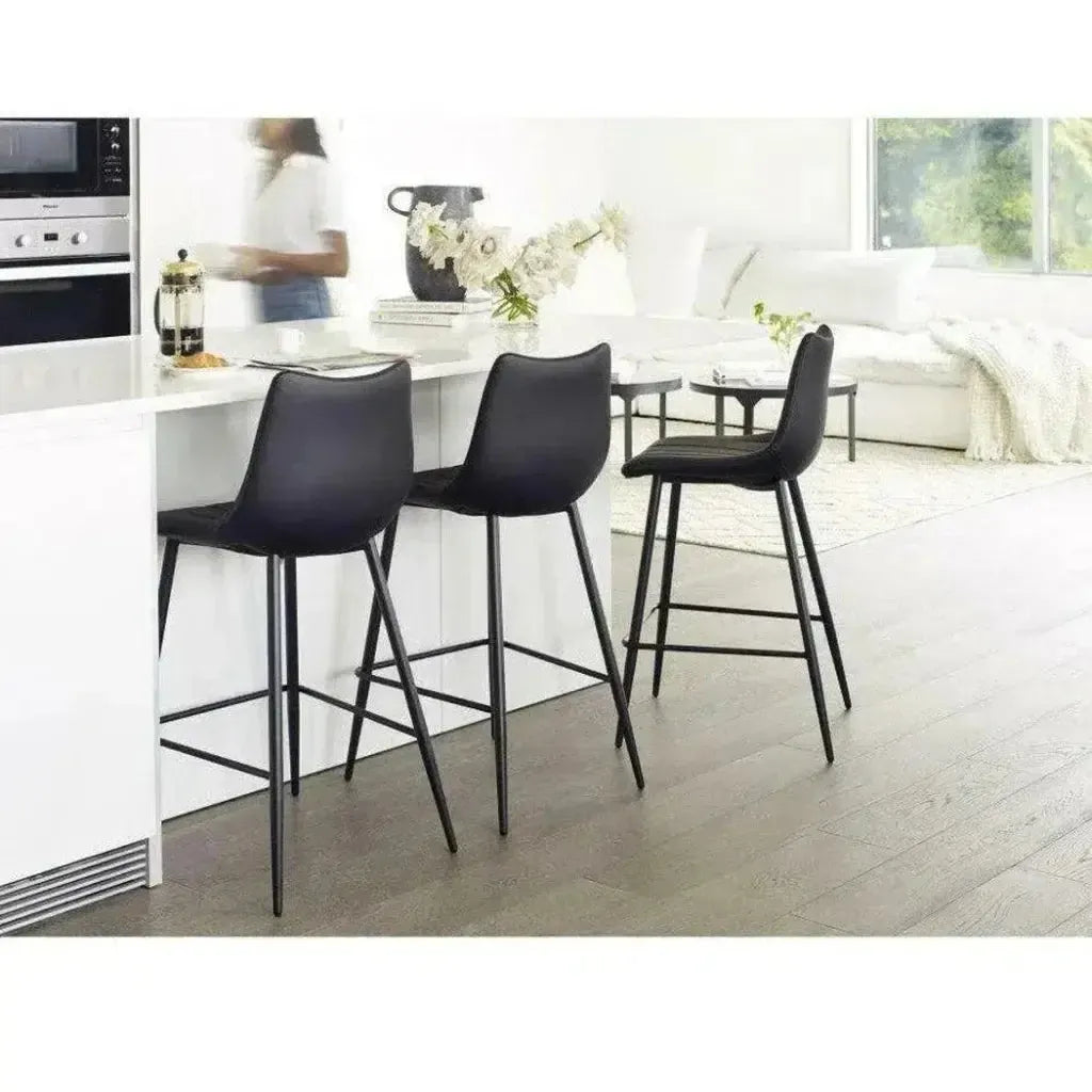 Counter Stool Black Set Black Contemporary -- view 2
