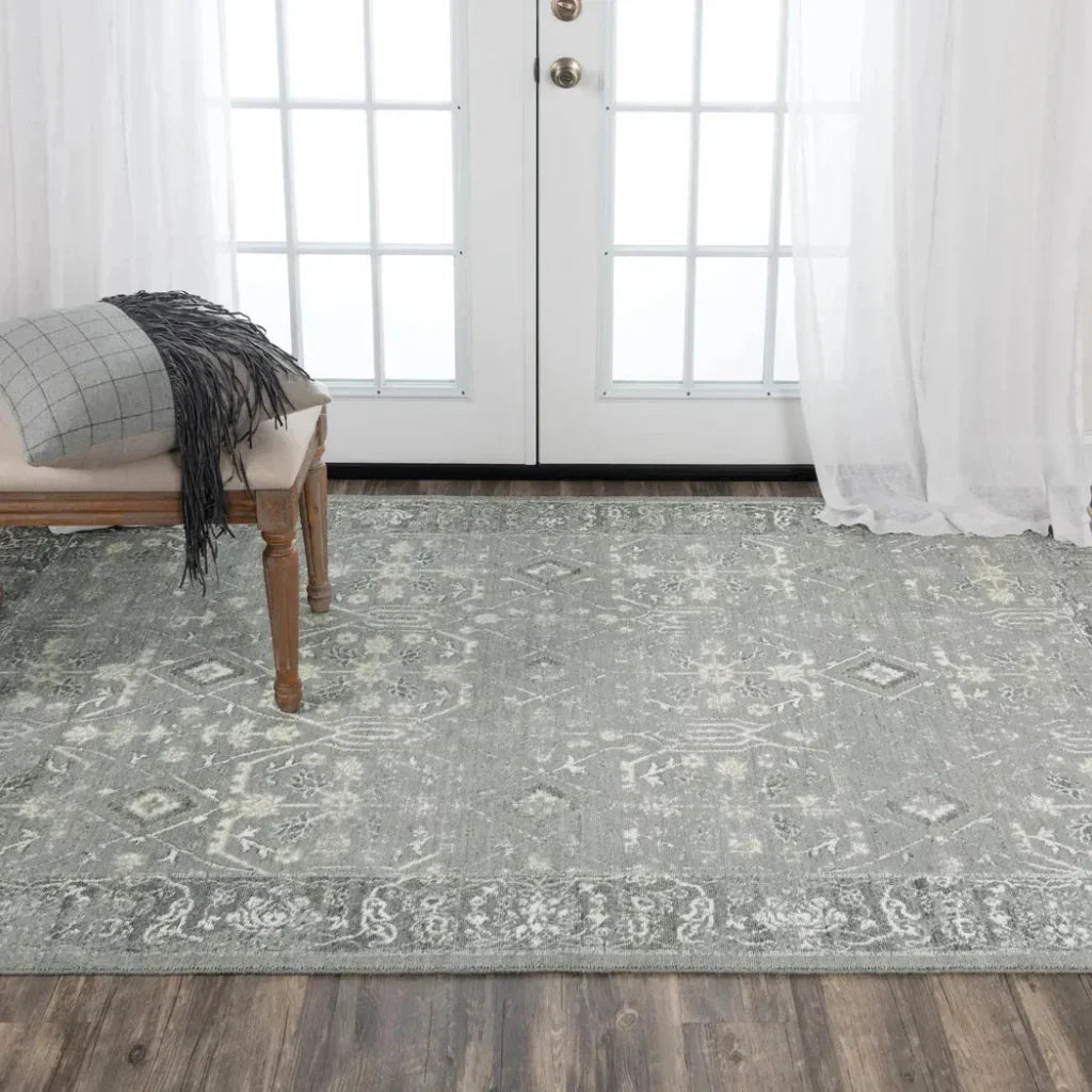 Cold Floral Gray Large Area Rugs For Living Room -- gray
