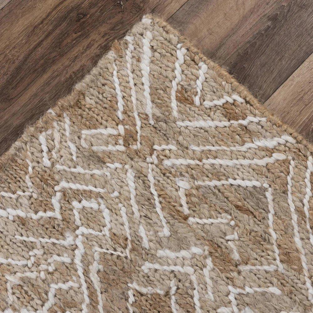 Aric Beige Jute Rug For Living Room -- beige