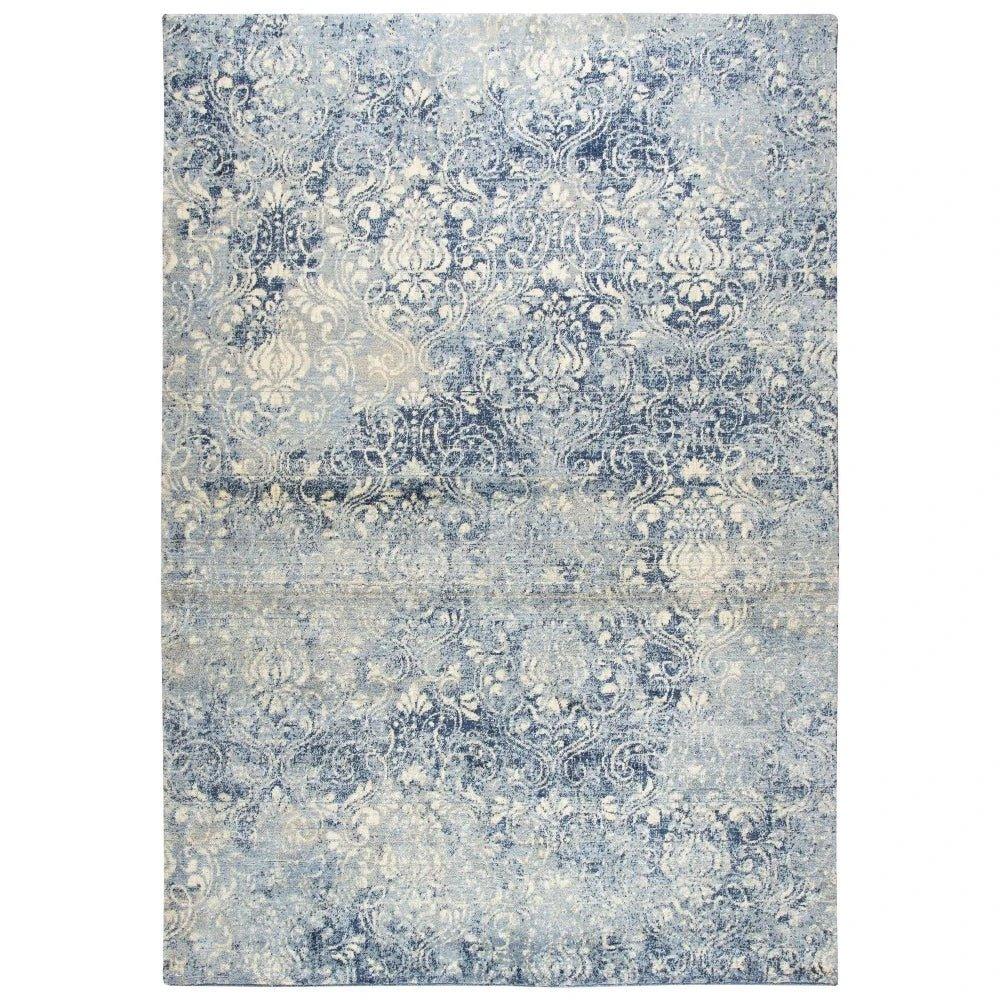 Clon Damask Blue Large Area Rugs For Living Room