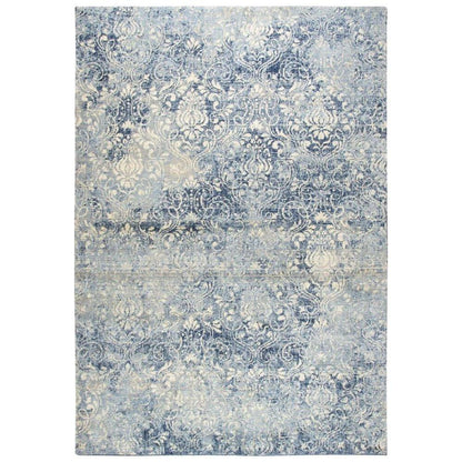 Clon Damask Blue Large Area Rugs For Living Room