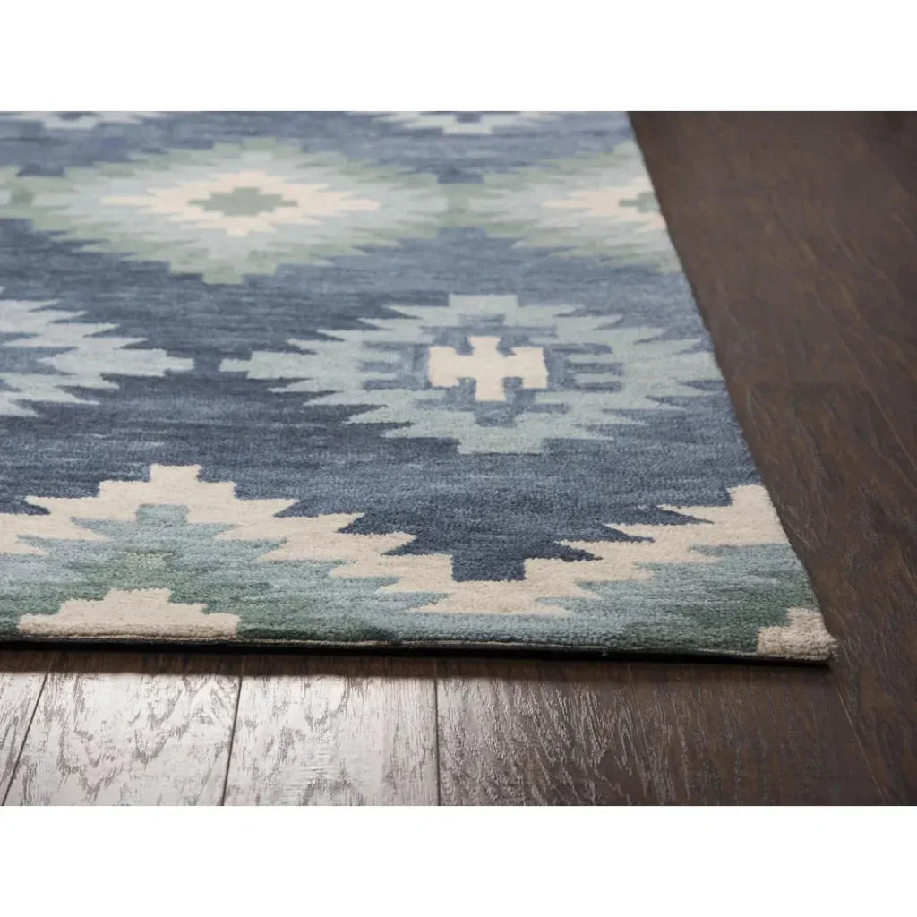 Cosc Wool Blue Hallway Kitchen Runner Rug -- blue