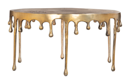 Drip Antique Brass Round Coffee Table