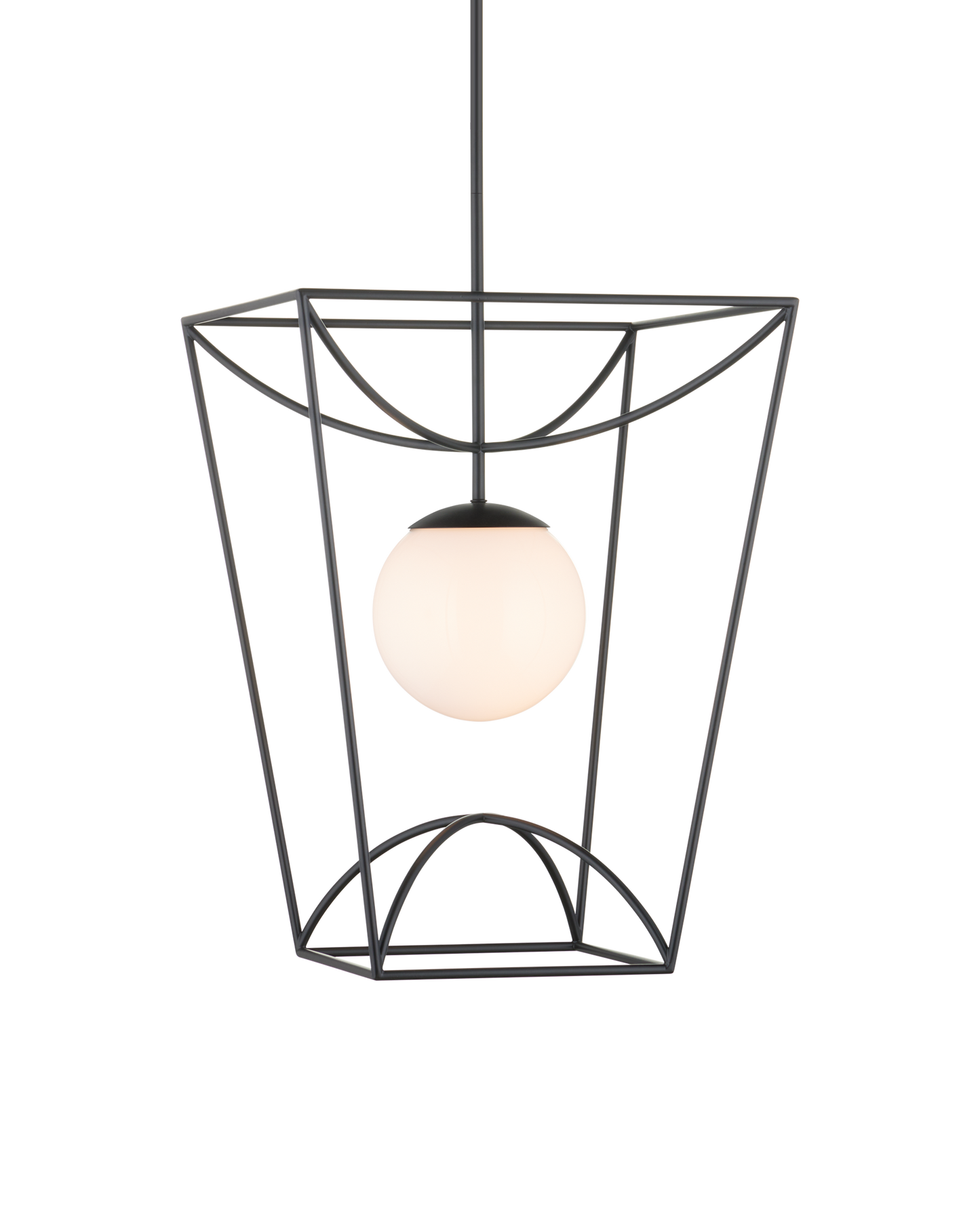 28 in. Rochefort Metal and Glass Black Lantern