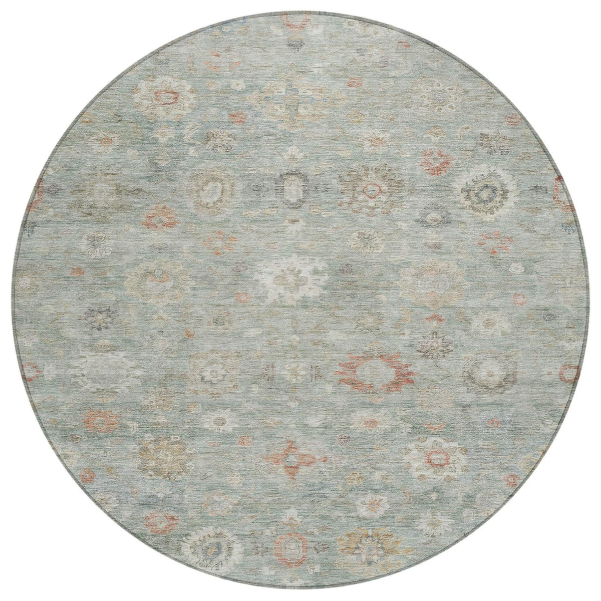 Laeara Green Washable Indoor-Outdoor Rug