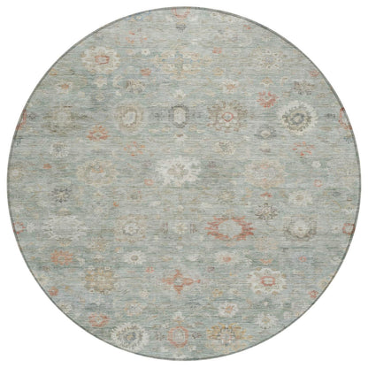 Laeara Green Washable Indoor-Outdoor Rug