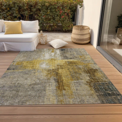 Jaelor Gray Washable Indoor-Outdoor Rug -- gray