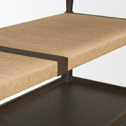 Bondi Dark Brown Mango Wood & Paper Rope Console Table -- Dark Brown
