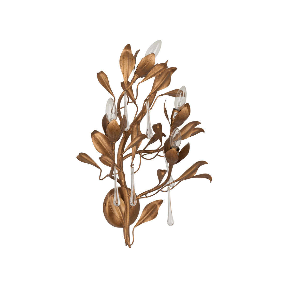 Bay Laurel Handcrafted Golden Wall Sconce