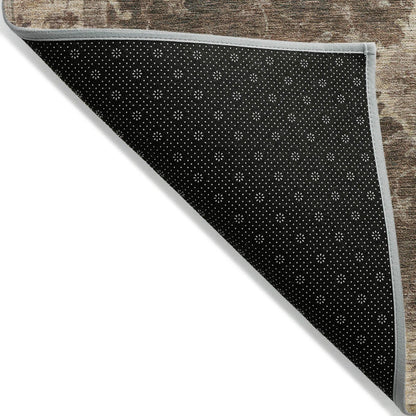 Iriaris Brown Washable Indoor-Outdoor Rug