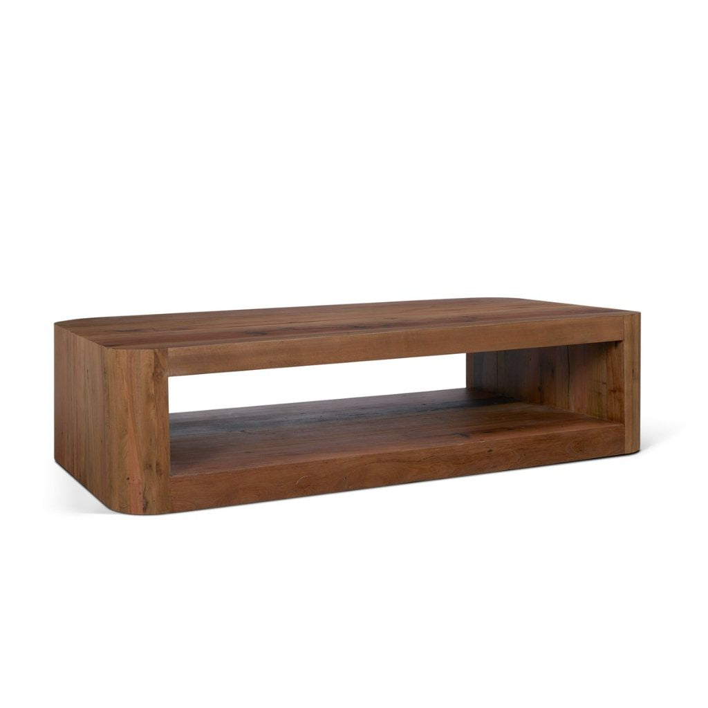 Dunmore 74" Rectangular Solid Wood Open Shelf Coffee Table