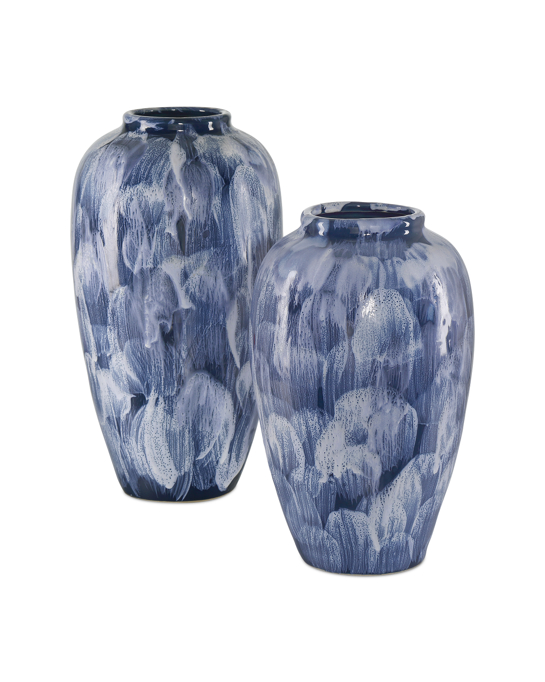 Pallas Ceramic Blue Vase (Set of 2)