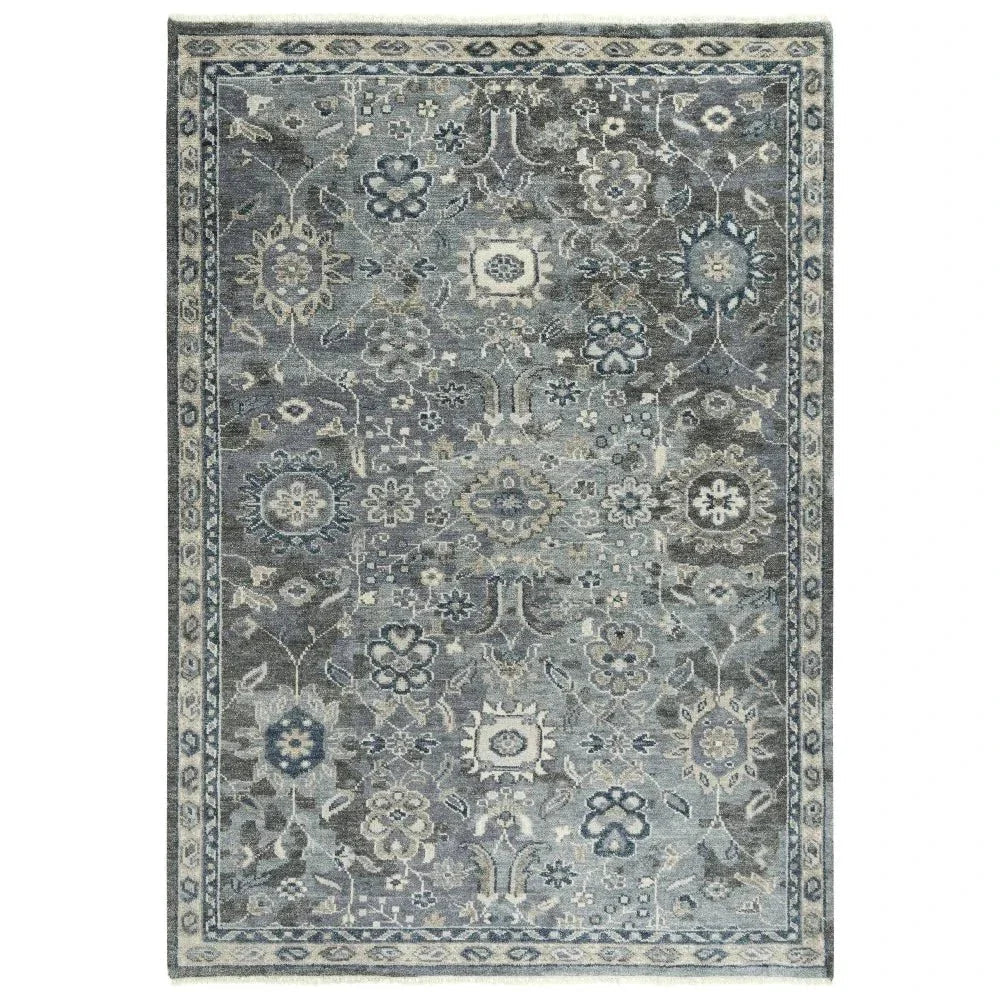 Clev Floral Gray Large Area Rugs For Living Room