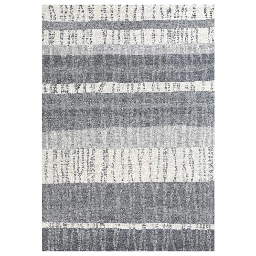 Choa Stripe Charcoal Area Rugs For Living Room