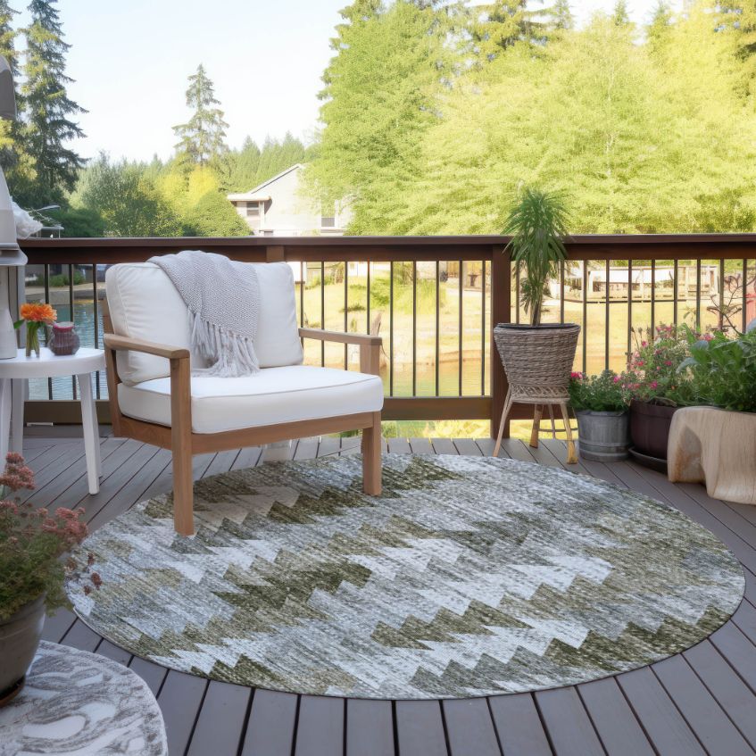 Angled Checks Brown Washable Indoor-Outdoor Rug -- brown