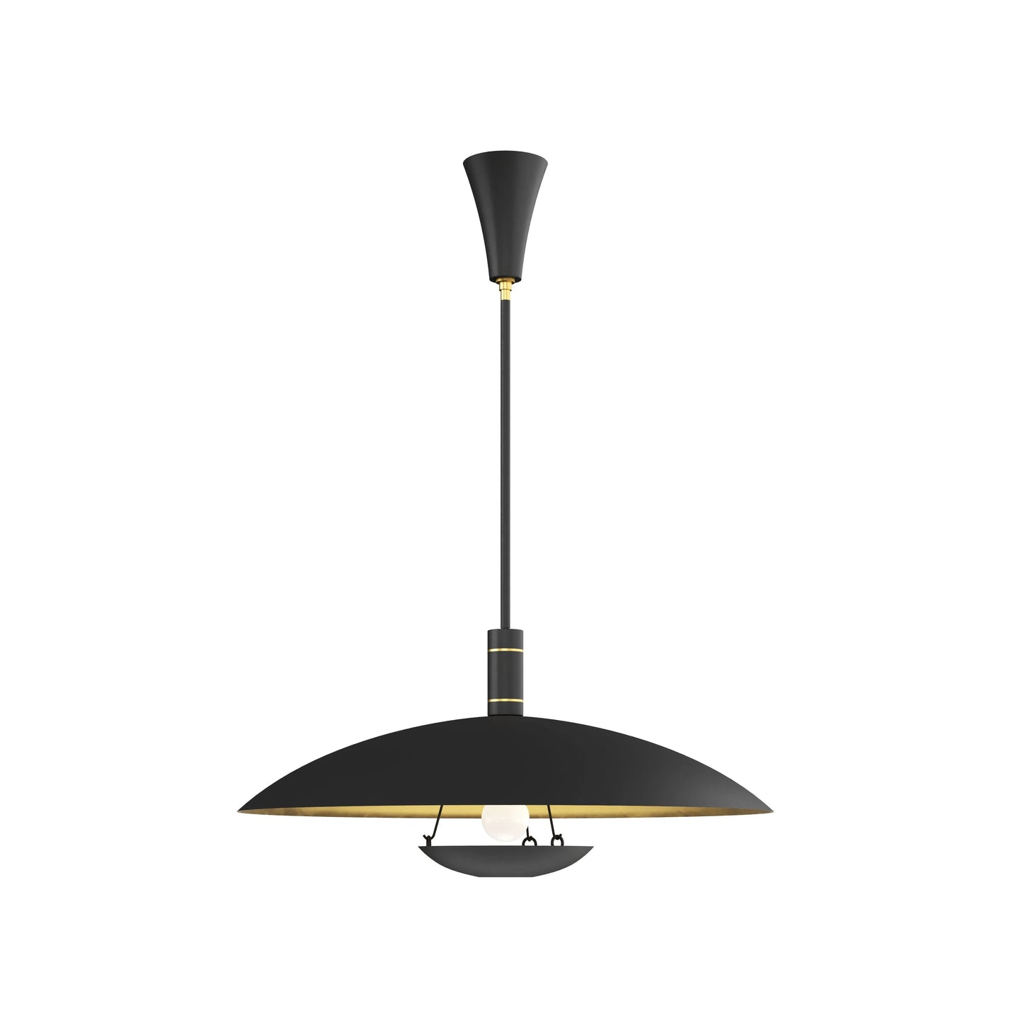 Wendell Pendant Light Modern Black And Brass Design