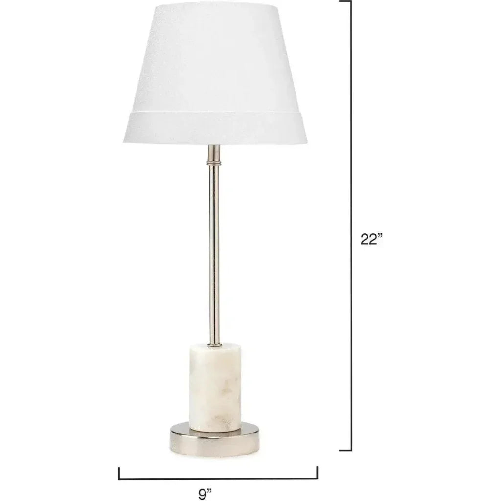 White Nickel Marble Iron Darcey Table Lamp -- view 4