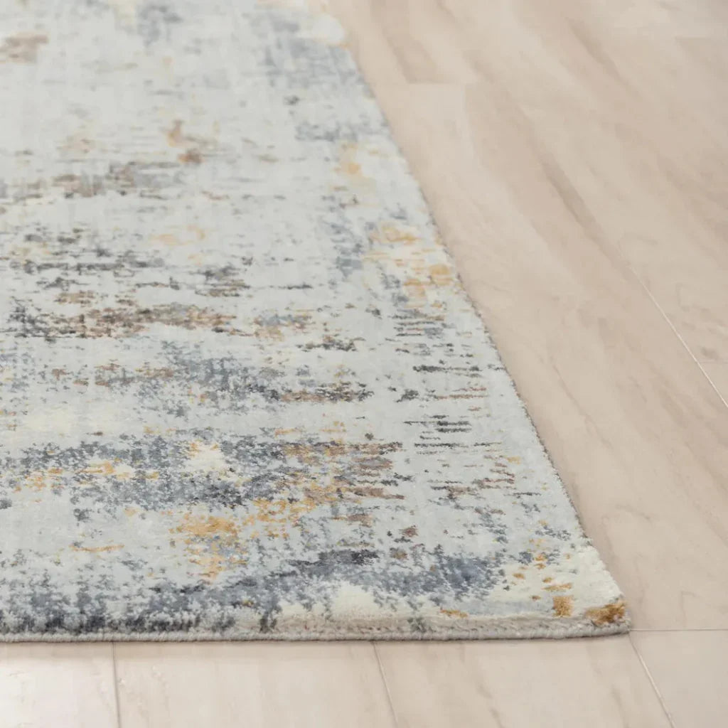 Caer Abstract Blue Large Area Rugs For Living Room -- blue