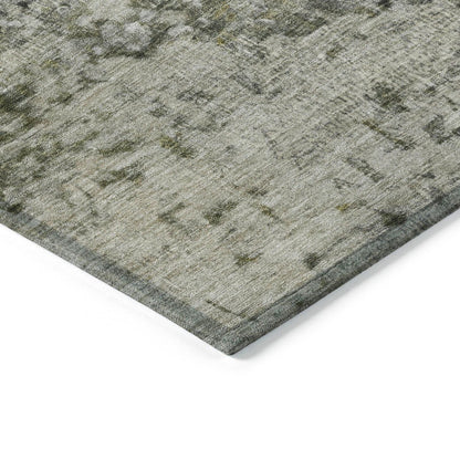 Iriain Gray Washable Indoor-Outdoor Rug