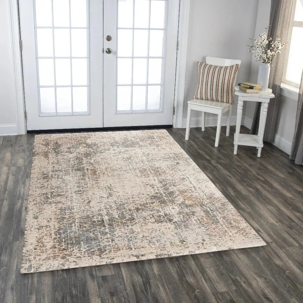Cage Abstract Beige/ Multi Large Area Rugs -- beige