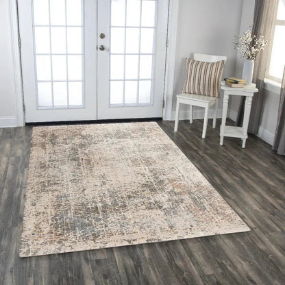 Cage Abstract Beige/ Multi Large Area Rugs -- beige