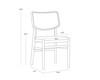 SUNPAN Annex Fabric Armless Dining Chair 2PC