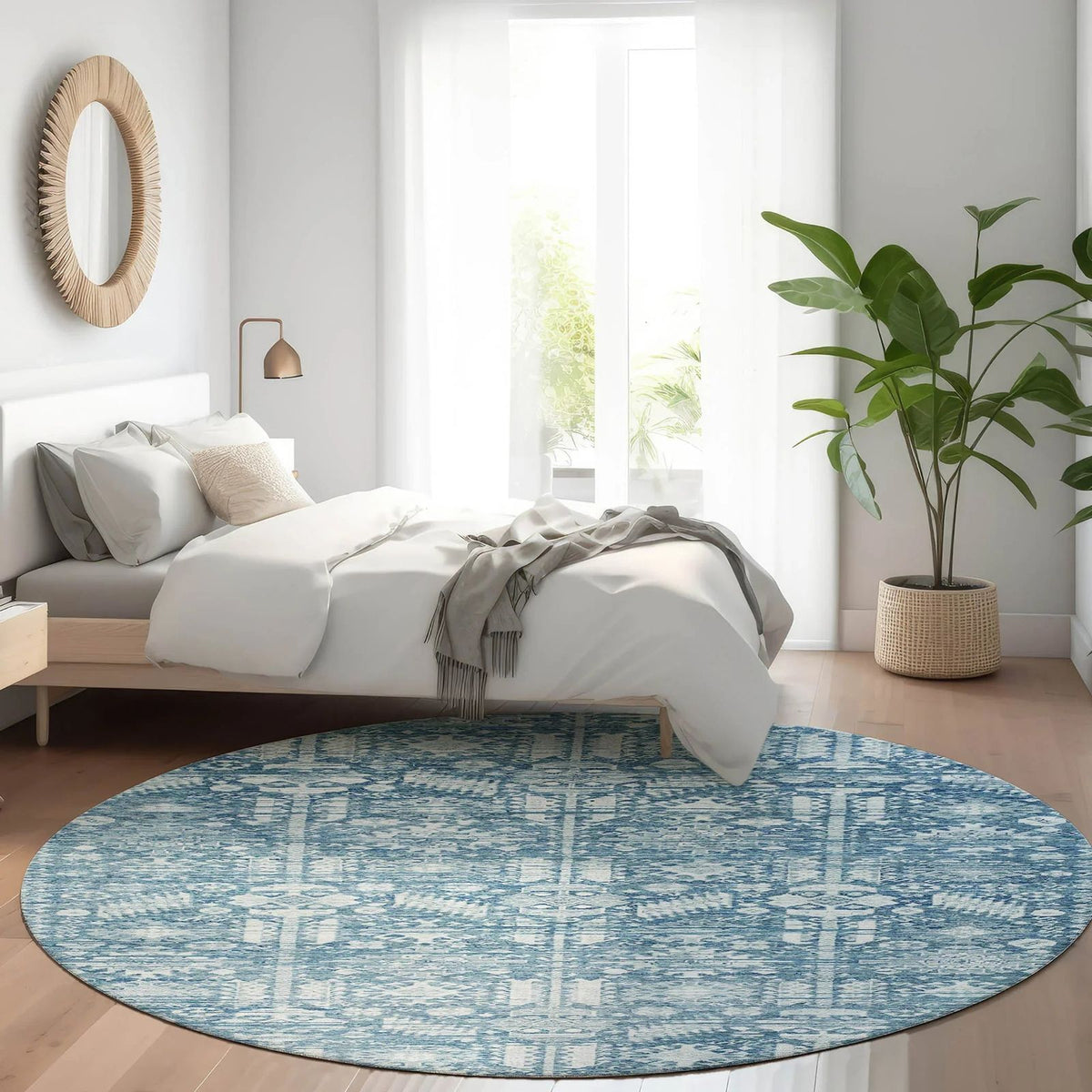 Laearis Denim Washable Indoor-Outdoor Rug