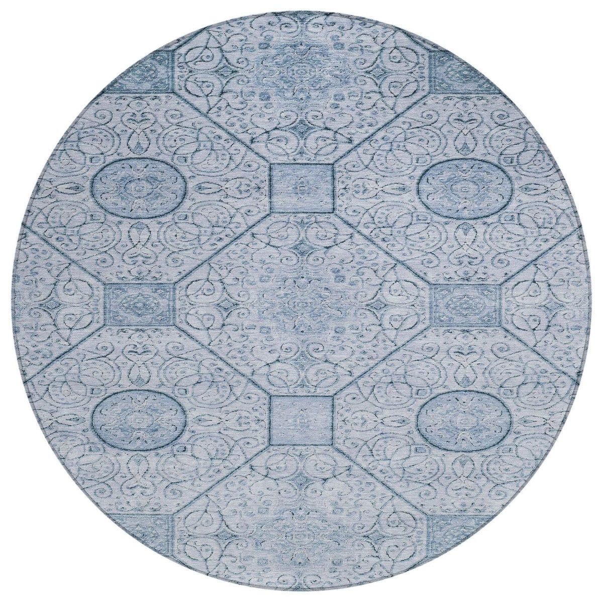 Iriora Blue Washable Indoor-Outdoor Rug