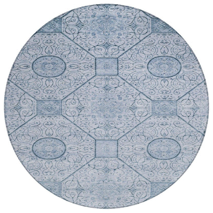 Iriora Blue Washable Indoor-Outdoor Rug