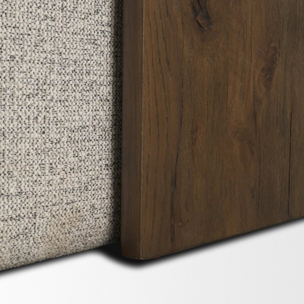 Trayden Gray Fabric Slider-Top Ottoman Coffee Table -- Dark Brown