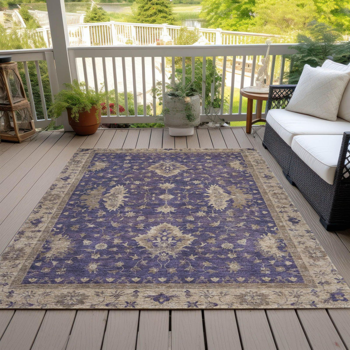 Iriaris Purple Washable Indoor-Outdoor Rug -- purple