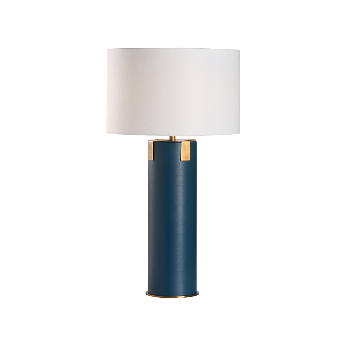 Wildwood Meridian Blue Leather Warp Table Lamp